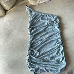 One shoulder body con dress